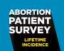 Graphic that reads, "Abortion Patient Survey, Lifetime Incidence"