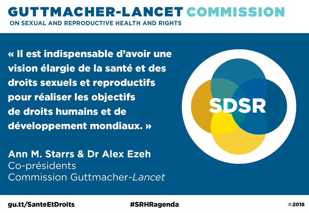 Illustration de la citation d’Ann M. Starrs et du docteur Alex Ezeh sur la Commission Guttmacher-Lancet.