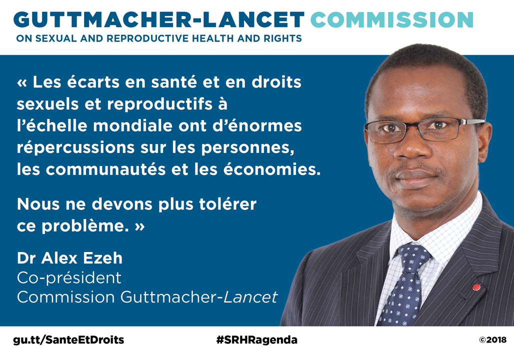 Illustration de la citation du docteur Alex Ezeh sur la Commission Guttmacher-Lancet.