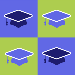 abstract image showing graduation caps