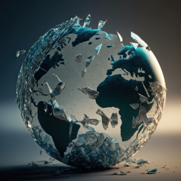 Image of the globe breaking apart