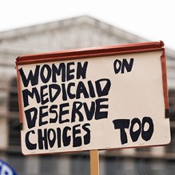 Demonstrators gather in front of the US Supreme Court as Medina v. Planned Parenthood South Atlantic is heard in April 2025. (Photo by Tom Williams/Getty Images)