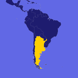 South America, Argentina highlighted
