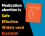 Instagram format text graphic reading Medication abortion is Safe Effective Widely used Essential