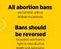 Instagram format text graphic reading All abortion bans are harmful, with or without exceptions