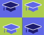 abstract image showing graduation caps
