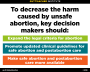 Decision makers should liberalize abortion laws & promote updated clinical guidelines for safe abortion and postabortion care