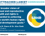 Graphic showing Ann M. Starrs and Dr. Alex Ezeh quote on the Guttmacher-Lancet Commission