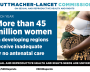 Graphic showing that over 45 million women in developing regions receive inadequate or no antenatal care each year