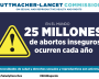 Gráfico que muestra que 25 millones de abortos inseguros ocurren cada año en el mundo