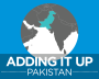 Adding it Up Pakistan image: world map with country of Pakistan highlighted and the words, "Adding it Up Pakistan"