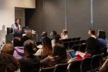 Onikepe Owolabi, Vice President for International Research, presents her research on abortion stigma in Nairobi and Burkina Faso at the International Population Conference in Brisbane, Australia in July 2025.  (Photo by NEOTEQ) 